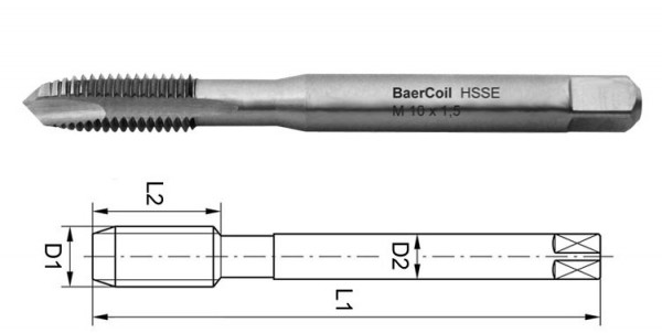 BaerCoil Maschinengewindebohrer UNF 3/8 x 24 - PRO für Durchgangslöcher