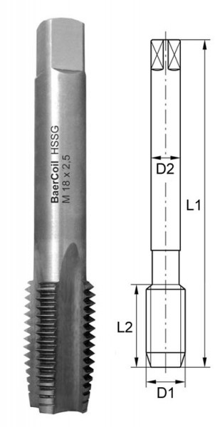 BaerCoil Einschnittgewindebohrer UN 1.3/4 x 8
