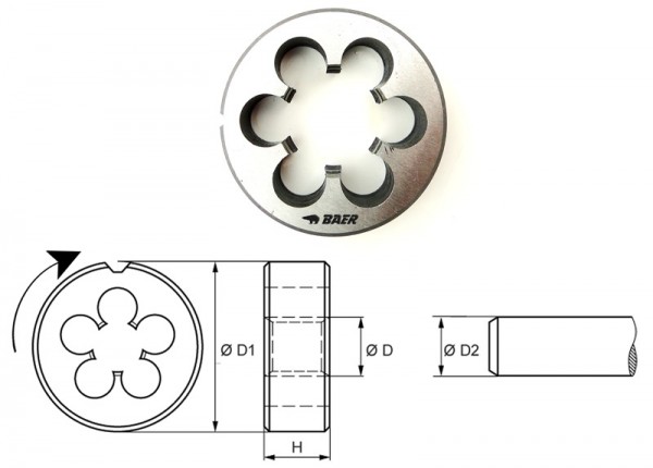 British Standard Fine Details about   5/16" x 22TPI BSF Button Die HSS.