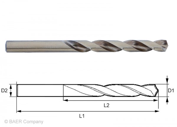 HSSE Extrem-Spiralbohrer 6,40 mm - 1 Stück