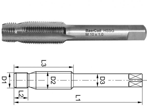 BaerCoil Kombigewindebohrer für Zündkerzen M 18 x 1,5 - Länge: 120 mm