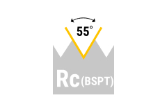 Rc (BSPT) - keg. Rohrgewinde