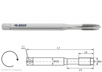 BAER HSSE Maschinengewindebohrer Form B - 150 mm - M 5 x 0,8